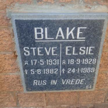 BLAKE Steve 1931-1982 &amp; Elsie 1928-1989