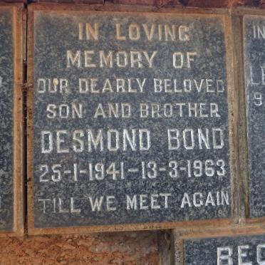 BOND Desmond 1941-1963