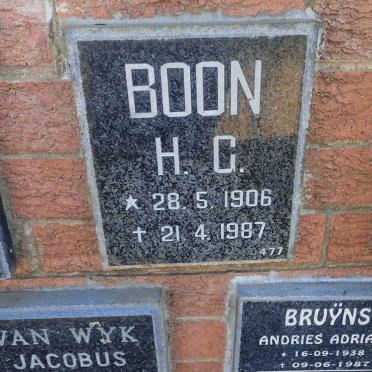 BOON H.C. 1906-1987