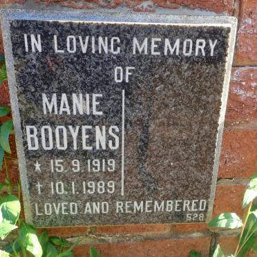 BOOYENS Manie 1919-1989