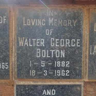 BOLTON Walter George 1882-1962