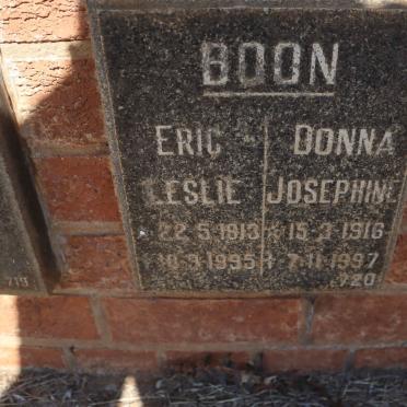 BOON Eric Leslie 1913-1995 &amp; Donna Josephine 1916-1997