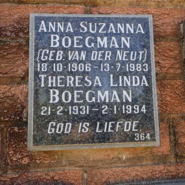 BOEGMAN Anna Suzanna nee VAN DER NEUT 1906-1983 :: BOEGMAN Theresa Linda 1931-1994