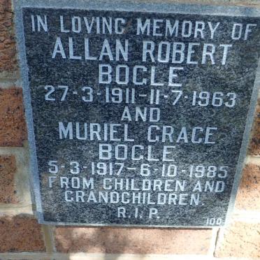 BOGLE Allan Robert 1911-1963 &amp; Muriel Grace 1917-1985