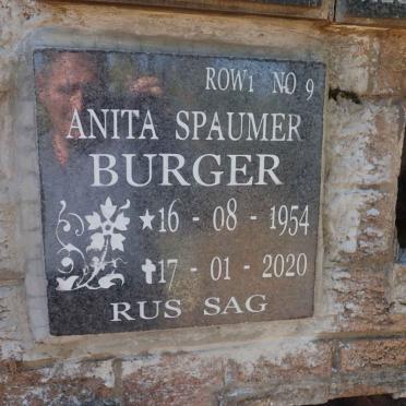 BURGER Anita Spaumer 1954-2020