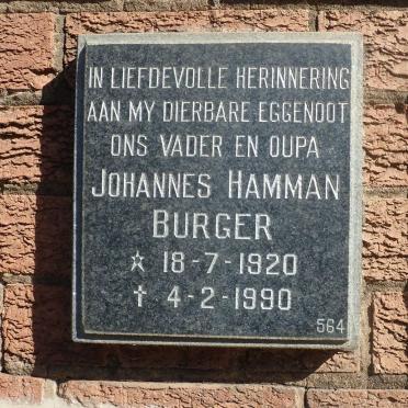 BURGER Johannes Hamman 1920-1990