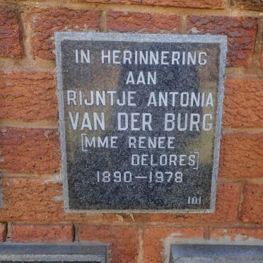 BURG Rijntje Antonia, van der 1890-1978