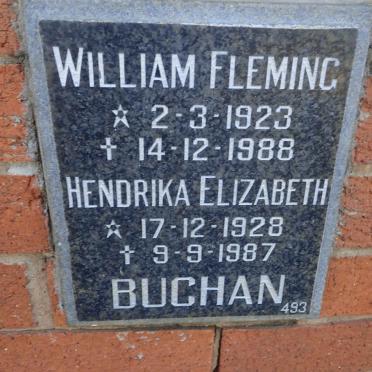 BUCHAN William Fleming 1923-1988 &amp; Hendrika Elizabeth 1928-1987