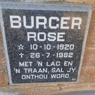 BURGER Rose 1920-1982