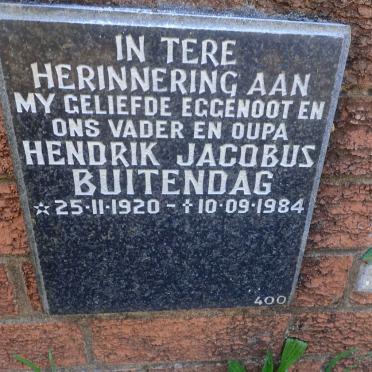 BUITENDAG Hendrik Jacobus 1920-1984
