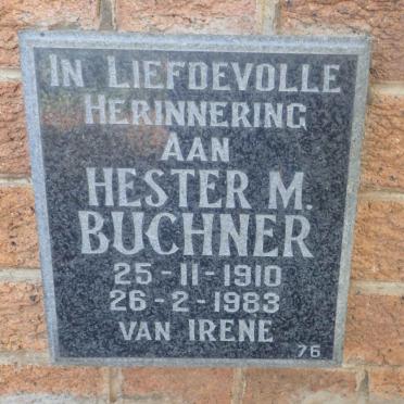 BUCHNER Hester M. 1910-1983