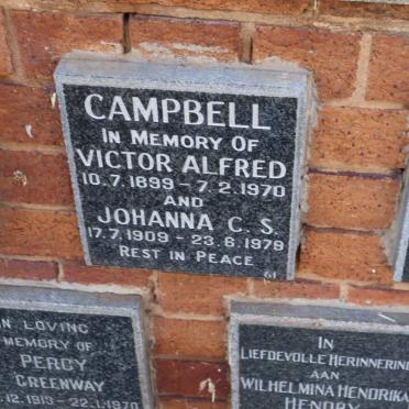 CAMPBELL Victor Alfred 1899-1970 &amp; Johanna C.S. 1909-1979