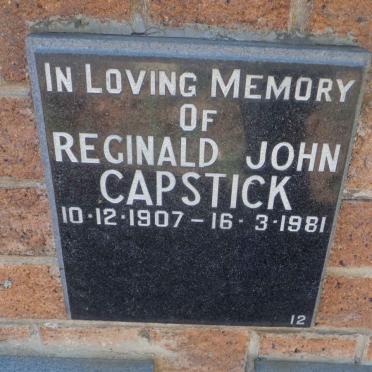 CAPSTICK Reginald John 1907-1981