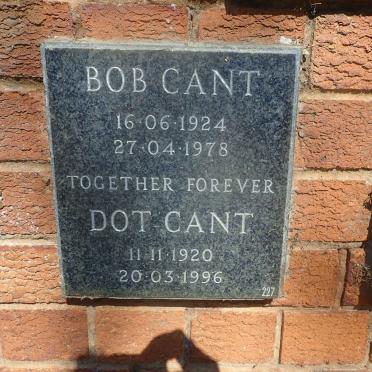 CANT Bob 1924-1978 &amp; Dot 1920-1996