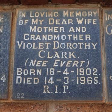 CLARK Violet Dorothy nee EVERT 1902-1965