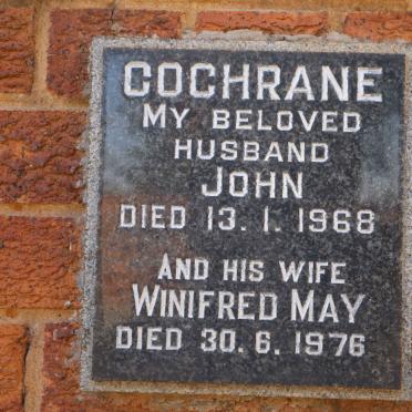 COCHRANE John -1968 &amp; Winifred May -1976
