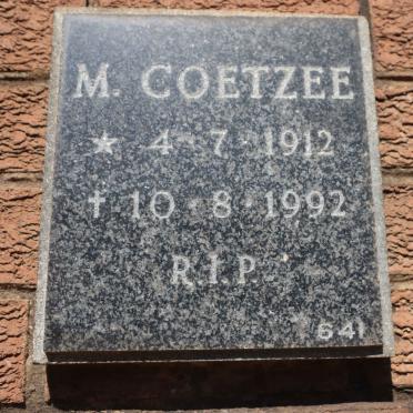 COETZEE M. 1912-1992