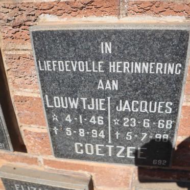 COETZEE Louwtjie 1946-1994 :: COETZEE Jacques 1968-1998