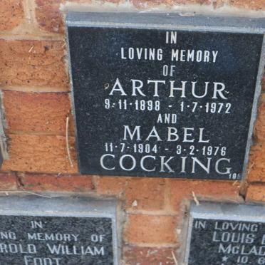 COCKING Arthur 1898-1972 &amp; Mabel 1904-1976