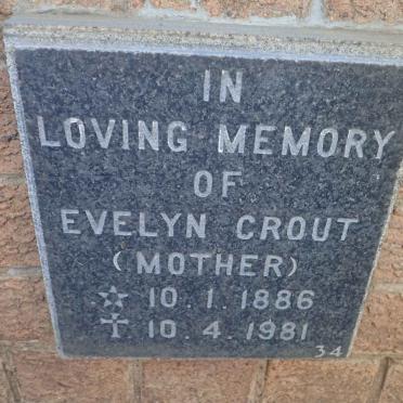 CROUT Evelyn 1886-1981