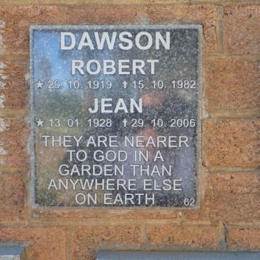 DAWSON Robert 1919-1982 &amp; Jean 1928-2006