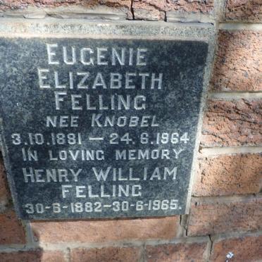 FELLING Henry William 1882-1965 &amp; Eugenie Elizabeth KNOBEL 1881-1964