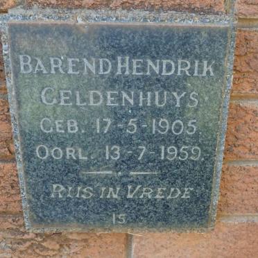 GELDENHUYS Barend Hendrik 1905-1959
