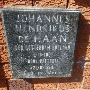 HAAN Johannes Hendrikus, de 1901-1978
