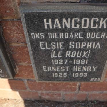HANCOCK Ernest Henry 1925-1993 &amp; Elsie Sophia LE ROUX 1927-1991