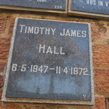 HALL Timothy James 1947-1972