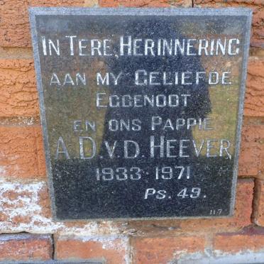 HEEVER A.D., v.d. 1933-1971