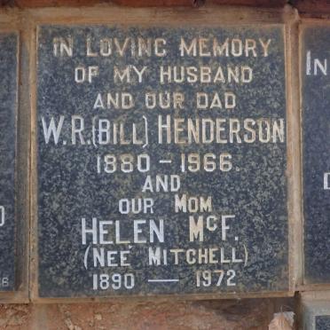 HENDERSON W.R. 1880-1966 &amp; Helen McF. MITCHELL 1890-1972