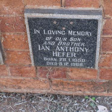 HEFER Ian Anthony 1950-1968