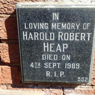 HEAP Harold Robert -1989