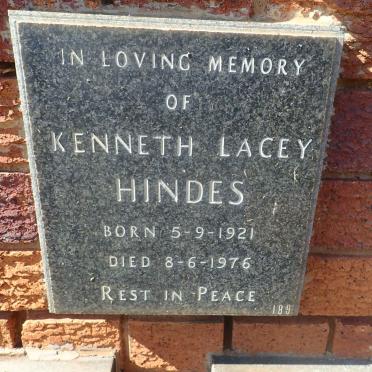 HINDES Kenneth Lacey 1921-1976