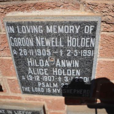 HOLDEN Gordon Newell 1905-1991 &amp; Hilda Anwin Alice 1907-2001