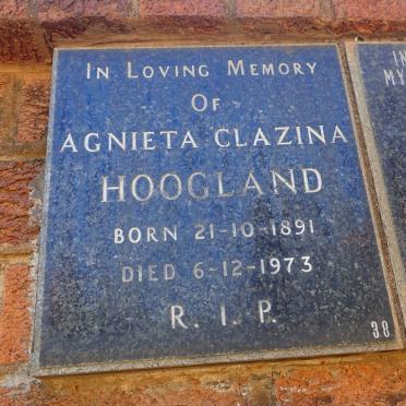 HOOGLAND Agnieta Clazina 1891-1973