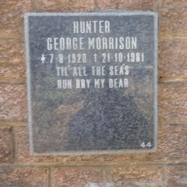 HUNTER George Morrison 1920-1981