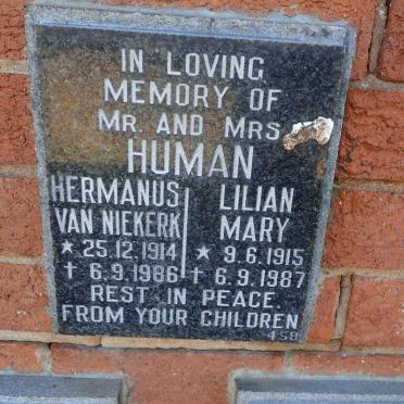 HUMAN Hermanus Van Niekerk 1914-1986 &amp; Lilian Mary 1915-1987