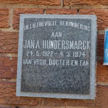 HUNDERSMARCK Jan A. 1922-1974