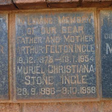 INGLE Arthur Felton 1876-1954 &amp; Muriel Christiana STONE 1886-1958