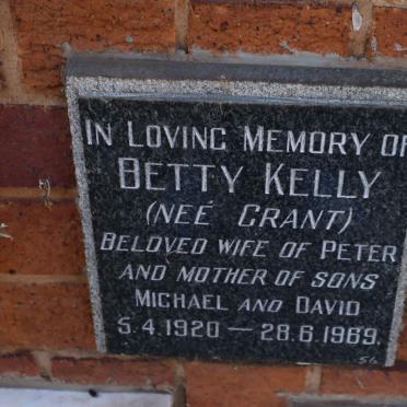KELLY Betty nee GRANT 1920-1969