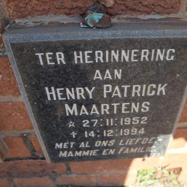 MAARTENS Henry Patrick 1952-1994