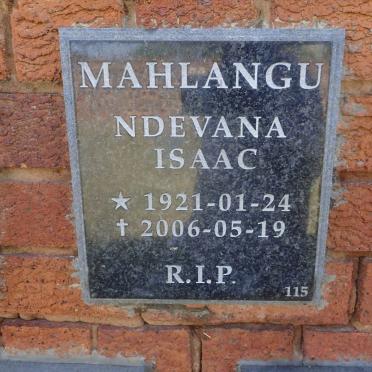 MAHLANGU Ndevana Isaac 1921-2006