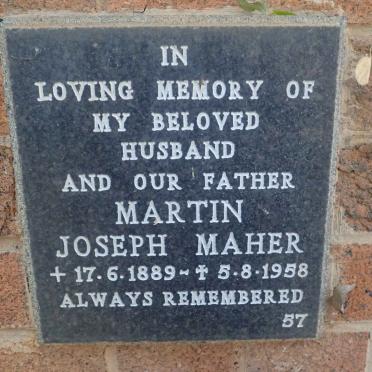 MAHER Martin Joseph 1889-1958