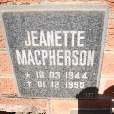 MACPHERSON Jeanette 1944-1995