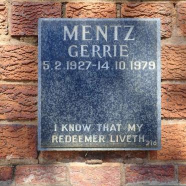 MENTZ Gerrie 1927-1979