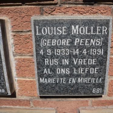 MÖLLER Louise nee PEENS 1933-1991