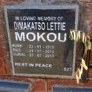 MOKOU Dimakatso Lettie 1919-2013