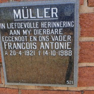 MULLER Francois Antonie 1921-1988
